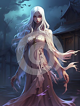 Terrifying banshee artwork Creepy banshee illustration Spine-chilling banshee digital art