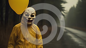 Terrifying It Character In Dark Sky-blue And Yellow: A Visual Delight