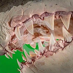 Alligator Jaws with Green Screen for Compositing