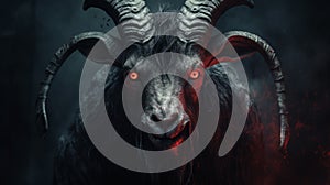 Terrifying Demonic Goat: A Grinning Evil With Red Eyes