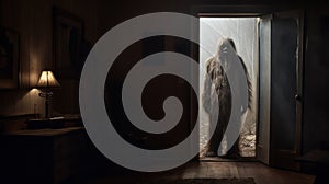 Terrifying Image Of Bigfoot In A Room