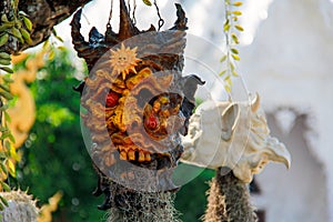 Terrifying Skull Flowerpot with Roots germinate from the Mouth