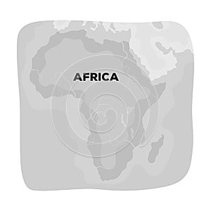 Territory of Africa.African safari single icon in monochrome style vector symbol stock illustration web.