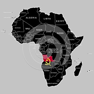 Territory of Angola on Africa continent. Vector illustration.