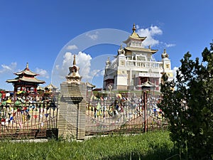 The territory of the Buddhist temple Golden abode of Buddha Shakyamuni. Elista, Republic of Kalmykia, Russia