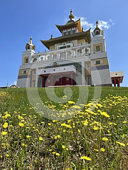 The territory of the Buddhist temple Golden abode of Buddha Shakyamuni. Elista, Republic of Kalmykia, Russia