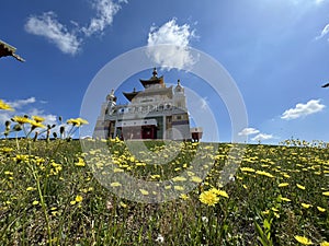 The territory of the Buddhist temple Golden abode of Buddha Shakyamuni. Elista, Republic of Kalmykia, Russia