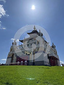 The territory of the Buddhist temple Golden abode of Buddha Shakyamuni. Elista, Republic of Kalmykia, Russia