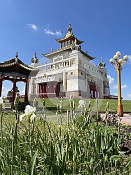 The territory of the Buddhist temple Golden abode of Buddha Shakyamuni. Elista, Republic of Kalmykia, Russia