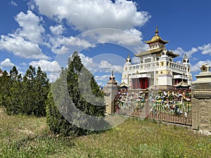 The territory of the Buddhist temple Golden abode of Buddha Shakyamuni. Elista, Republic of Kalmykia, Russia