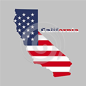 Territory of California. Gray background. Vector illustration.