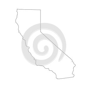 Territory of California. White background. Vector illustration.