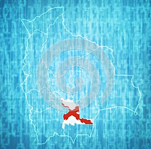 territory of Chuquisaca region on administration map of Bolivia