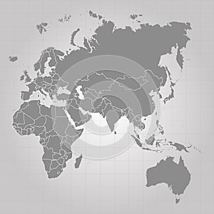 Territory of continents - Africa Europe Asia, Eurasia, Australia. Gray background. Vector illustration