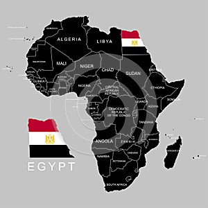 Territory of Egypt on Africa continent. Vector illustration.