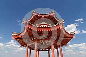 On the territory Giant Wild Goose Pagoda or Big Wild Goose Pagoda, Xian