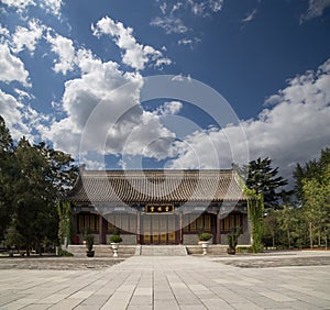 On the territory Giant Wild Goose Pagoda or Big Wild Goose Pagoda, Xian