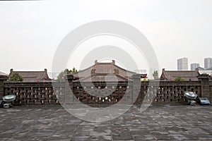 On the territory Giant Wild Goose Pagoda or Big Wild Goose Pagoda, Xian