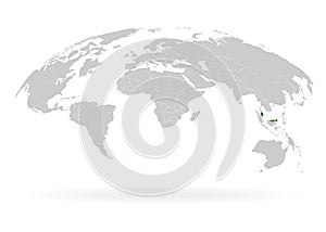 Territory of Malaysia. Planet Earth. The Earth, World Map on white background. Vector illustration. EPS 10