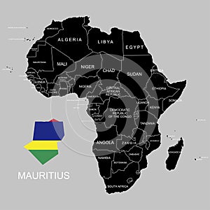 Territory of Mauritius on Africa continent. Vector illustration