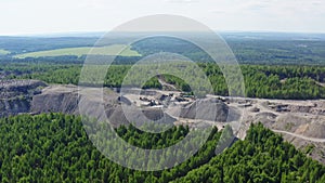 The territory of the quarry for the production of silicates