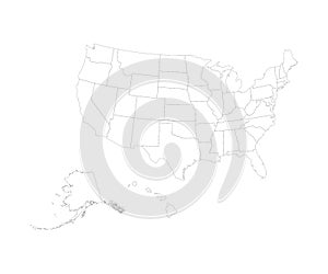 Territory of United States of America with contour