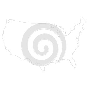 Territory of United States of America with contour