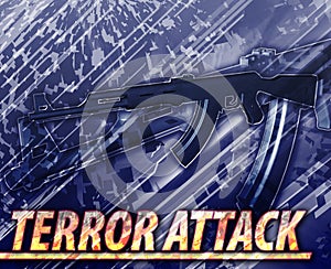 Terror attack Abstract concept digital illustration