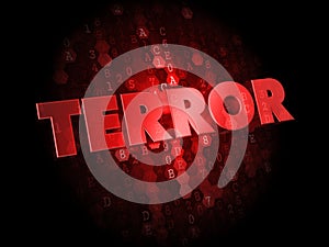 Terror on Red Digital Background.