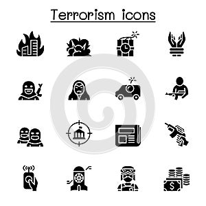 Terrorism icon set vector illustration graphic design