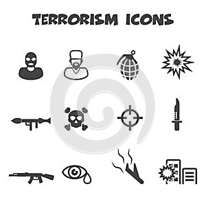 Terrorism icons photo