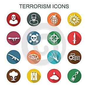 Terrorism long shadow icons photo