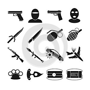 Terrorism vector icons