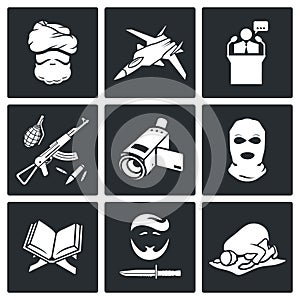 Terrorism Vector Icons Set