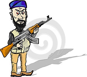 Terrorist cartoon character vector illustration sketch clip-art