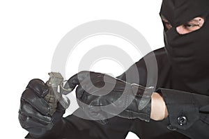 Terrorist with granade