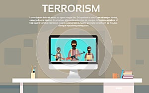 Terrorist Group Television Information Terrorism Concept