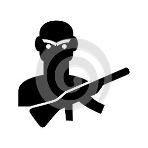 Terrorist  icon or logo isolated sign symbol vector illustration photo