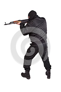 Terrorist with kalashnikov AK-47