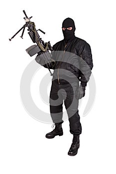 Terrorist with machine gun