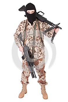 Terrorist with machine gun