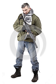 Terrorist with rifle photo