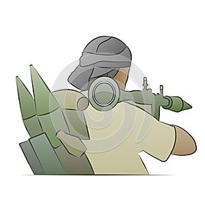 Terrorist with RPG rocket launcher