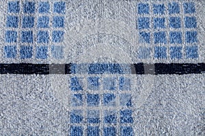 Terry Towel with Blue Geometric Pattern