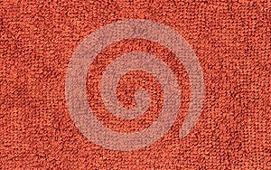 Terrycloth red, closeup fabric texture background