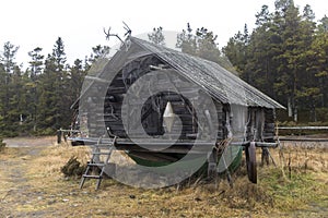 Tersky coast of the White sea. Complex Tony Tetrina is a atmospheric location. The reconstructed village of Pomors