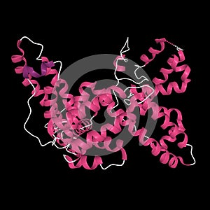 Tertiary structure of human vitamin D binding protein with the differently colored secondary structure elements