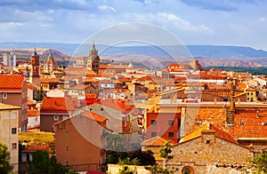 Teruel from hill in summer day