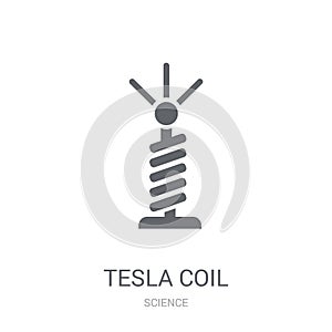 Tesla coil icon. Trendy Tesla coil logo concept on white background from Science collection photo