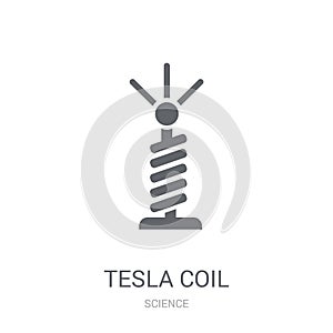 Tesla coil icon. Trendy Tesla coil logo concept on white background from Science collection